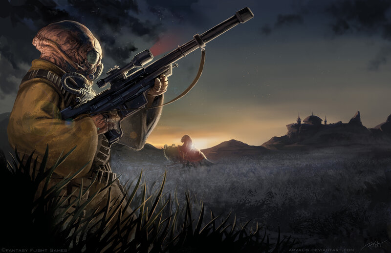Alien Sniper in Desert