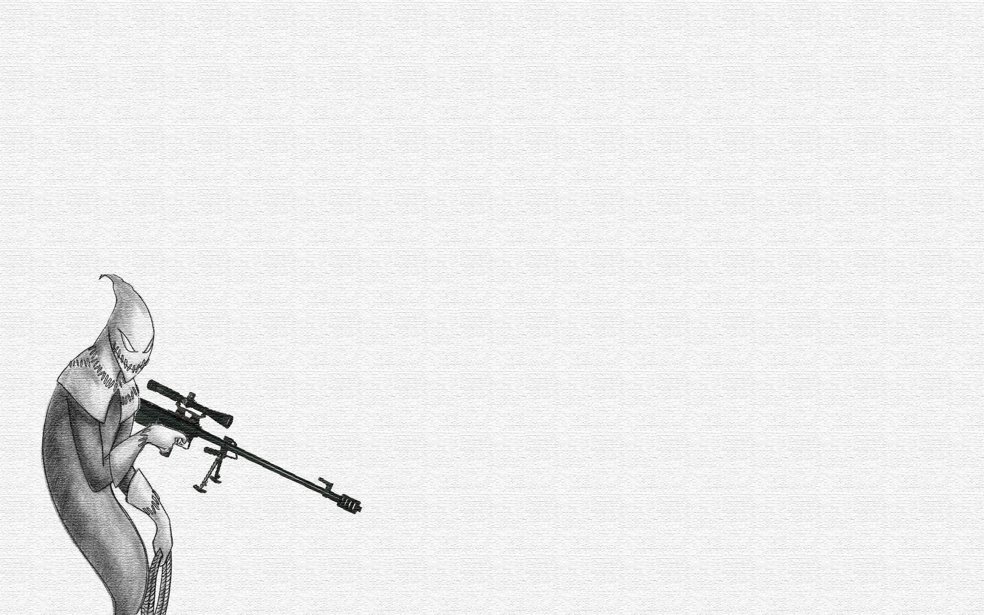alien sniper in white