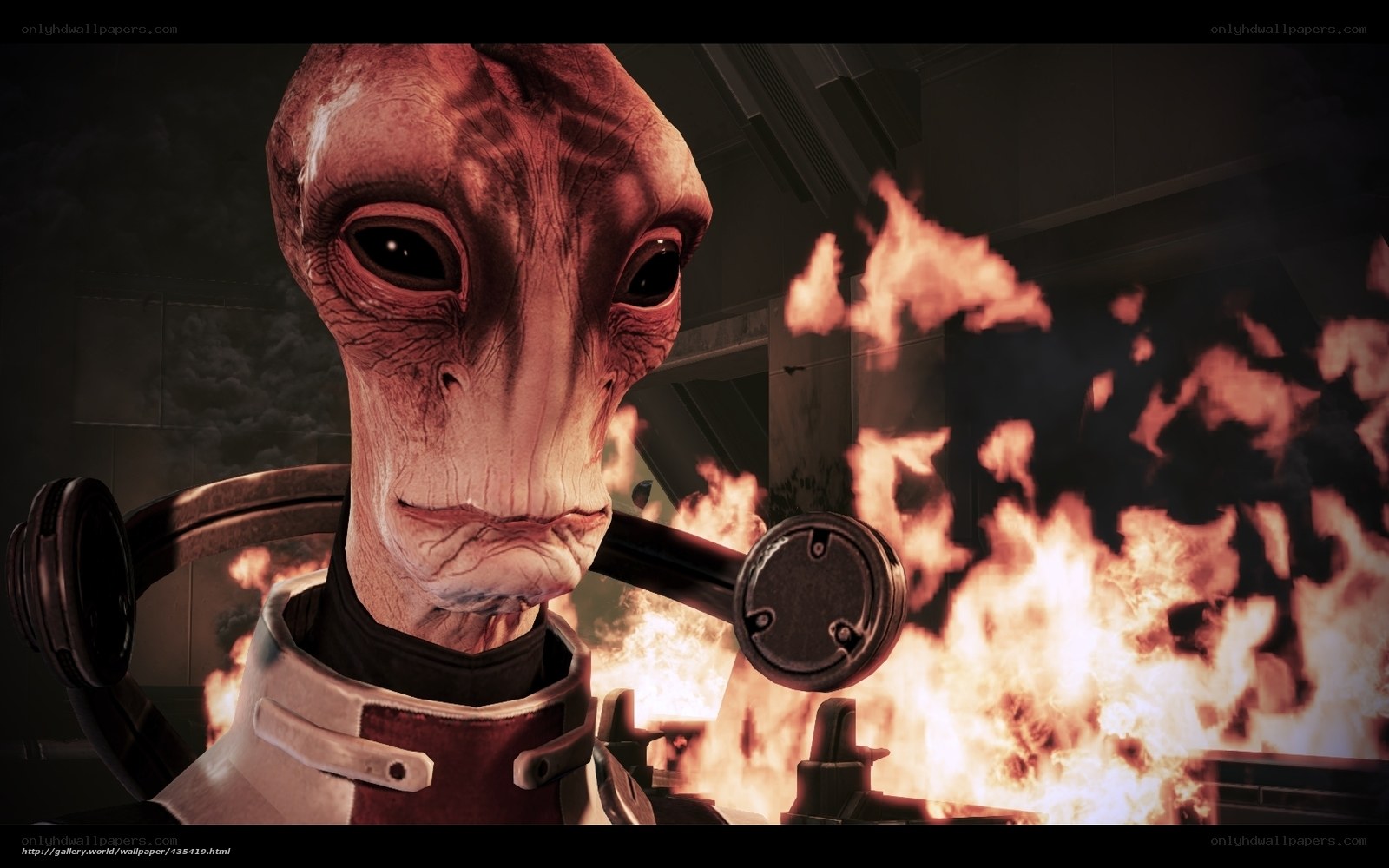 alien soldier in fire
