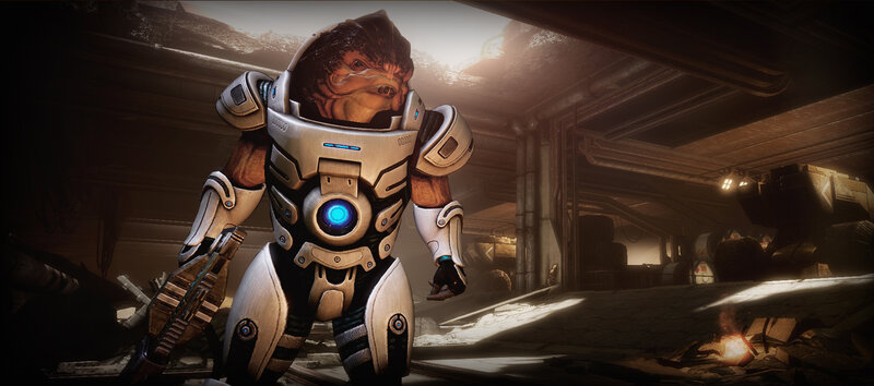 alien soldier in futuristic armor
