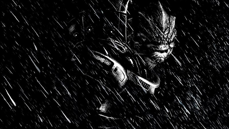 Alien Soldier in Rain — Black