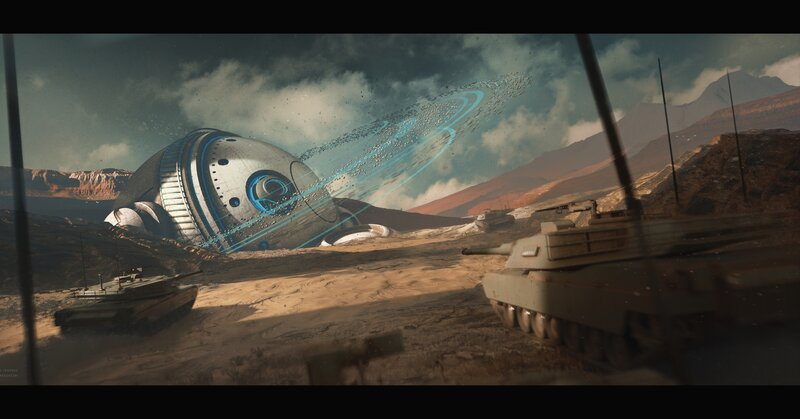 Alien Spacecraft Crash — Brown