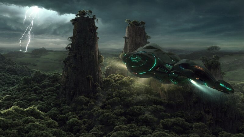 Alien Spacecraft Flying