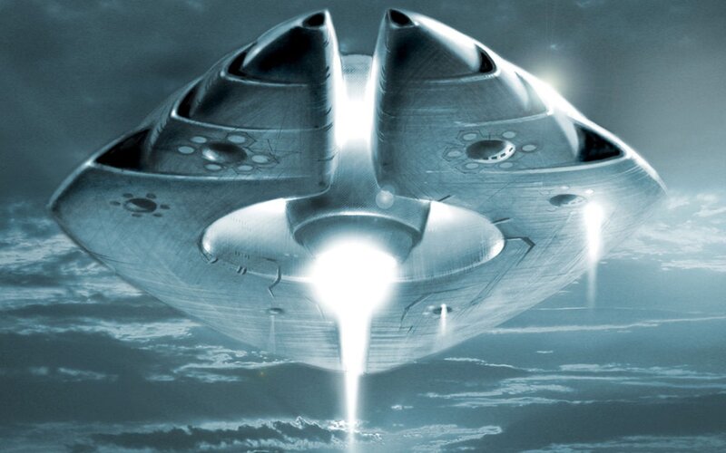 Alien Spacecraft — Gray, Dramatic