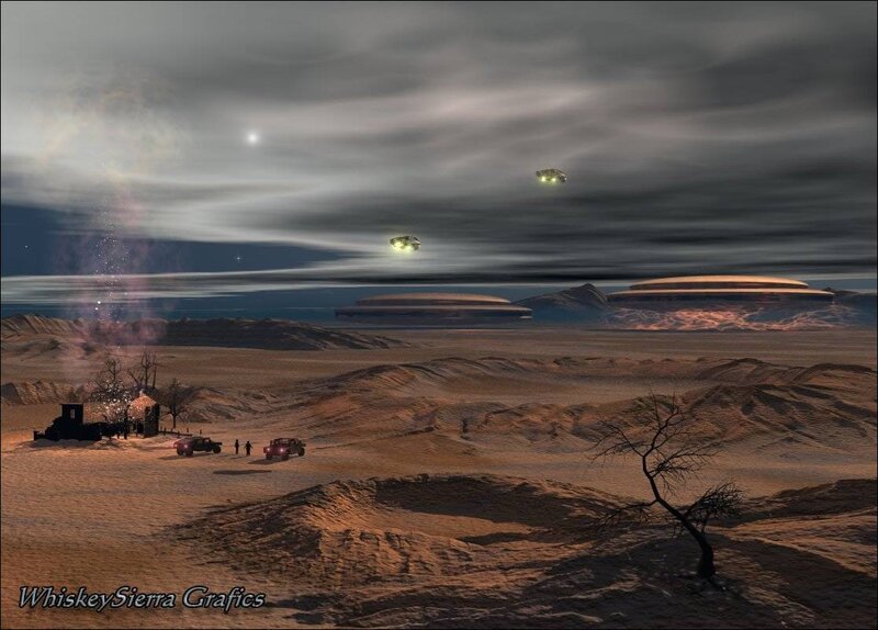 Alien Spacecraft in Desert