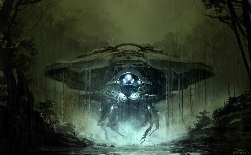 Alien Spacecraft in Jungle