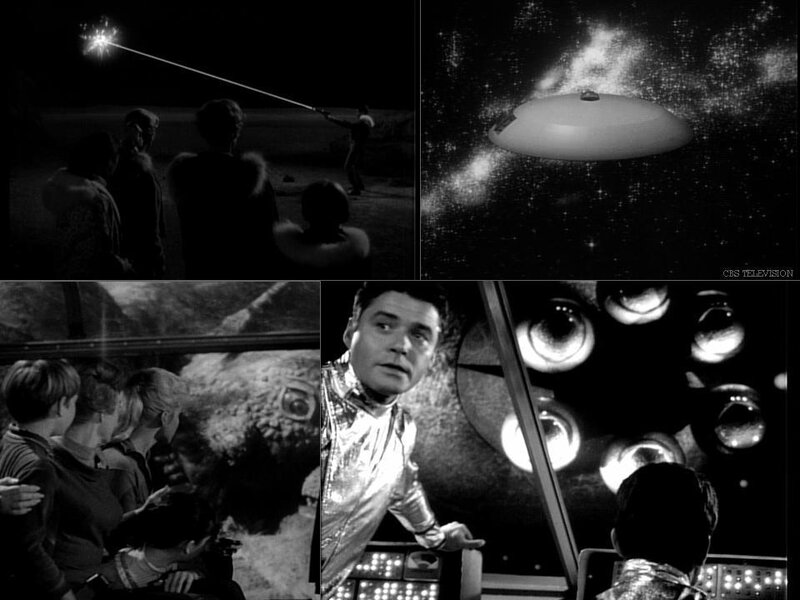 Alien Spacecraft in Space — Black