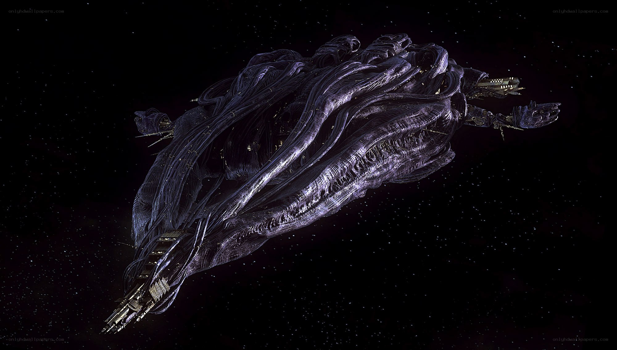 alien spacecraft in space