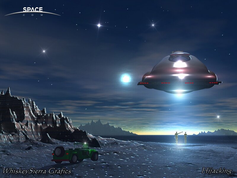 Alien Spacecraft Landing — Blue
