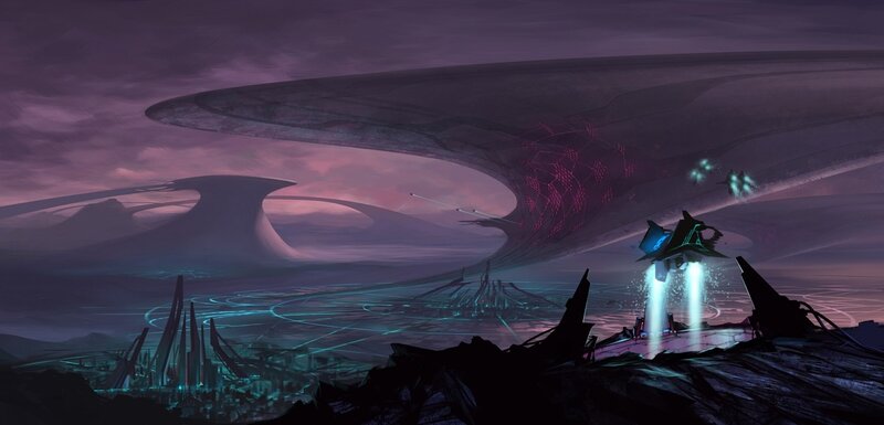 Alien Spacecraft Landing — Purple