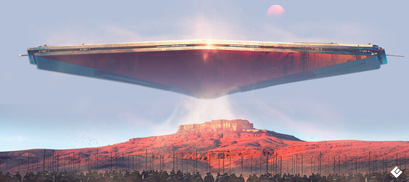 Alien Spaceship Hovering