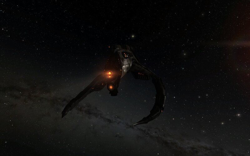 Alien Spaceship in Space — Black