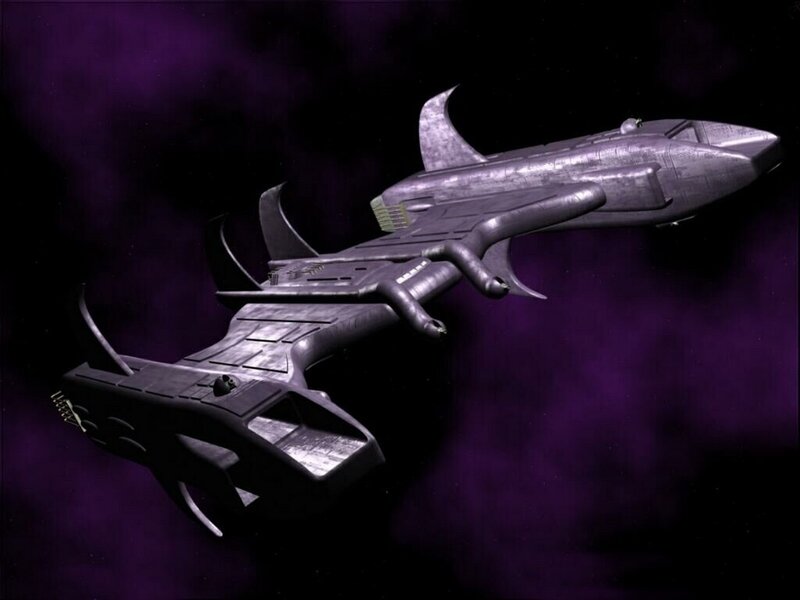 Alien Spaceship in Space — Purple