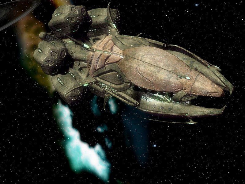 alien spaceship in space