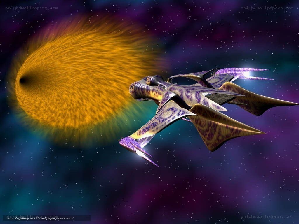 alien spaceship near black hole