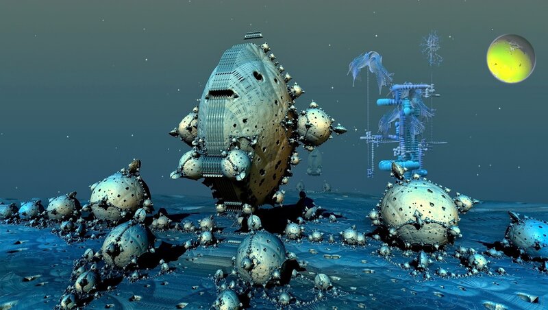 Alien Spaceship on Planet