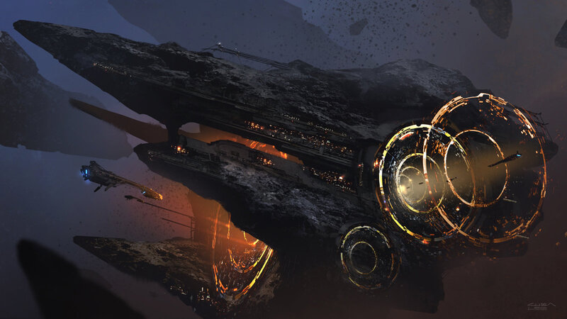 Alien Spaceship Wreckage — Black