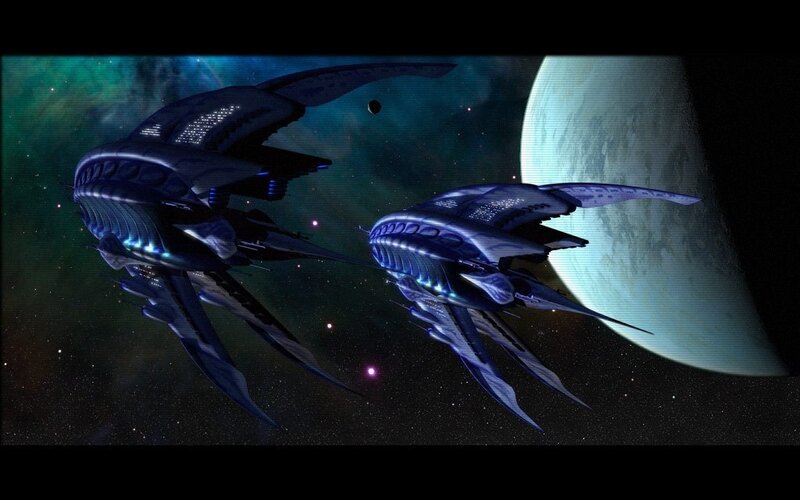 Alien Spaceships in Space