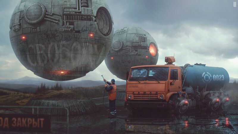 Alien Spheres and Truck