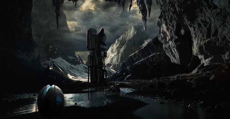 Alien Structure in Cave — Black