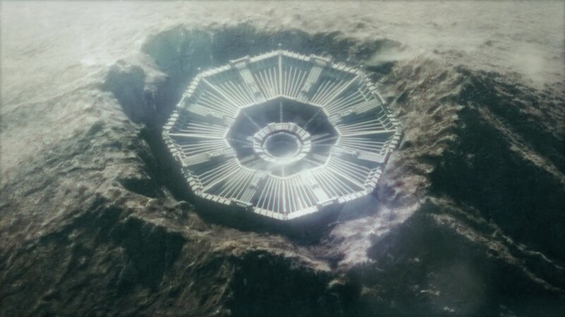 alien structure in crater