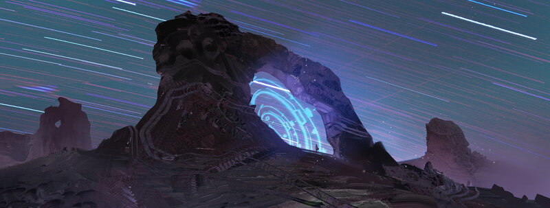 Alien Structure in Desert — Purple