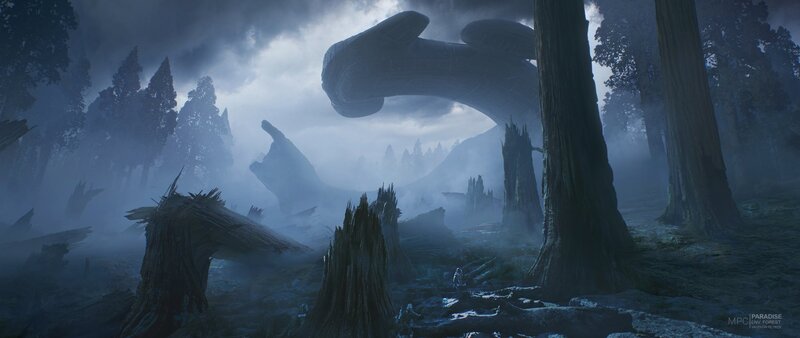 Alien Structure in Forest — Blue