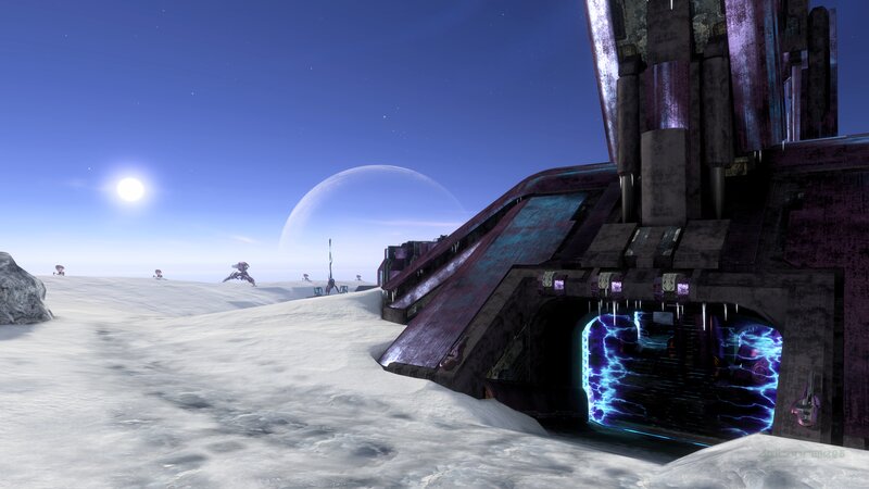 Alien Structure in Snow — Blue
