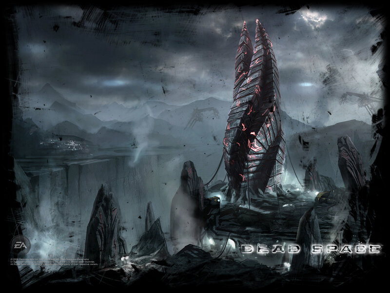 Alien Structure on Alien Planet — Gray, Dramatic