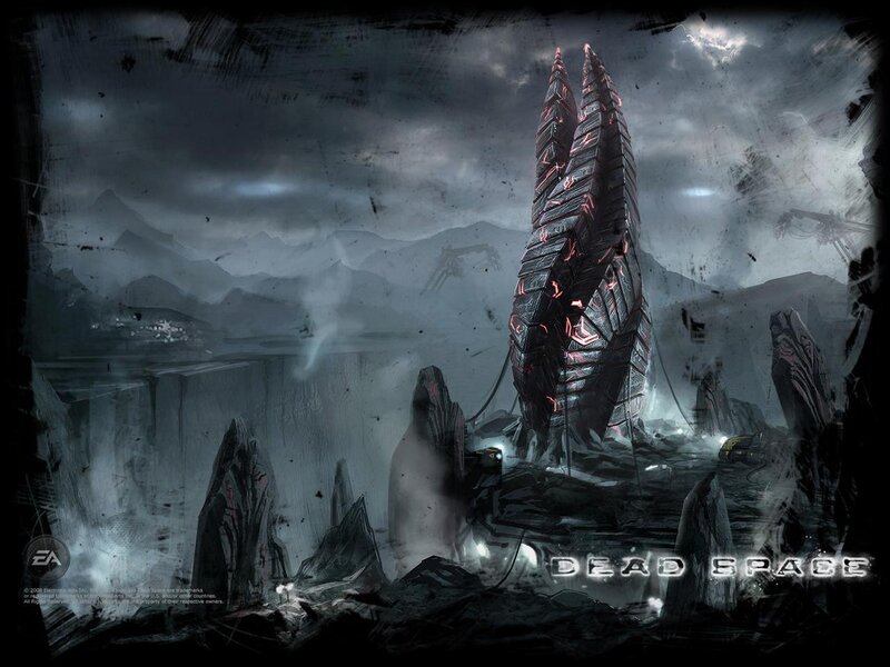 Alien Structure on Planet — Gray, Dramatic, Ominous, Night
