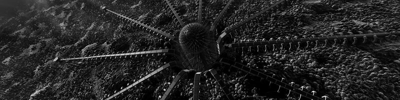alien structure on rocky surface