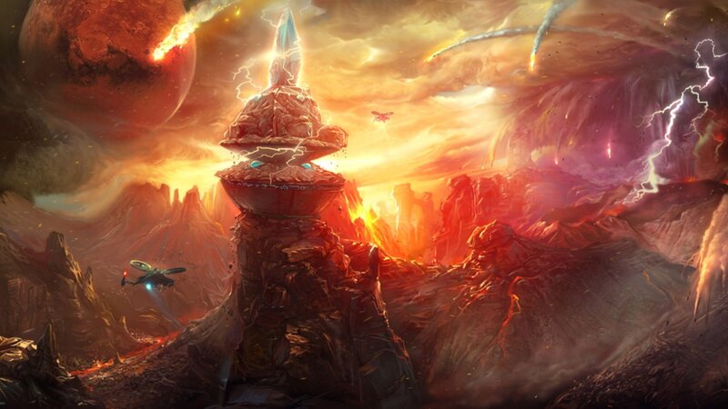 Alien Structure on Volcanic Planet
