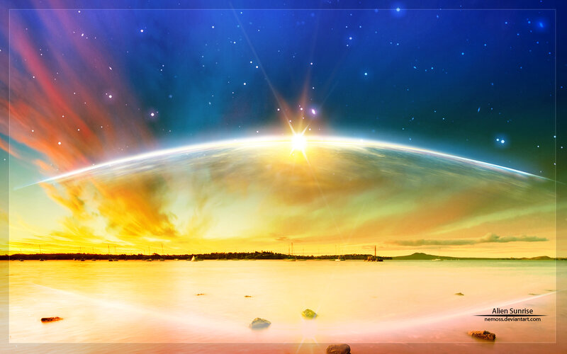 Alien Sunrise over Water