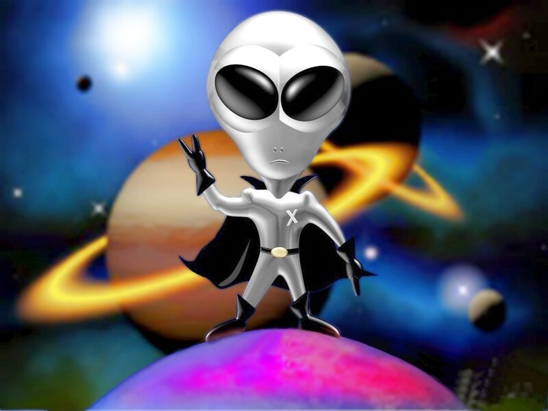 alien superhero in space