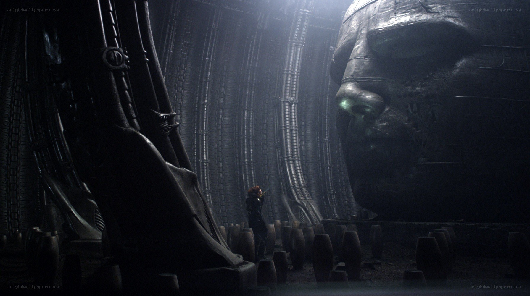 alien temple with giant head