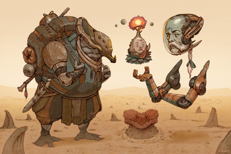 Alien Traveler in Desert