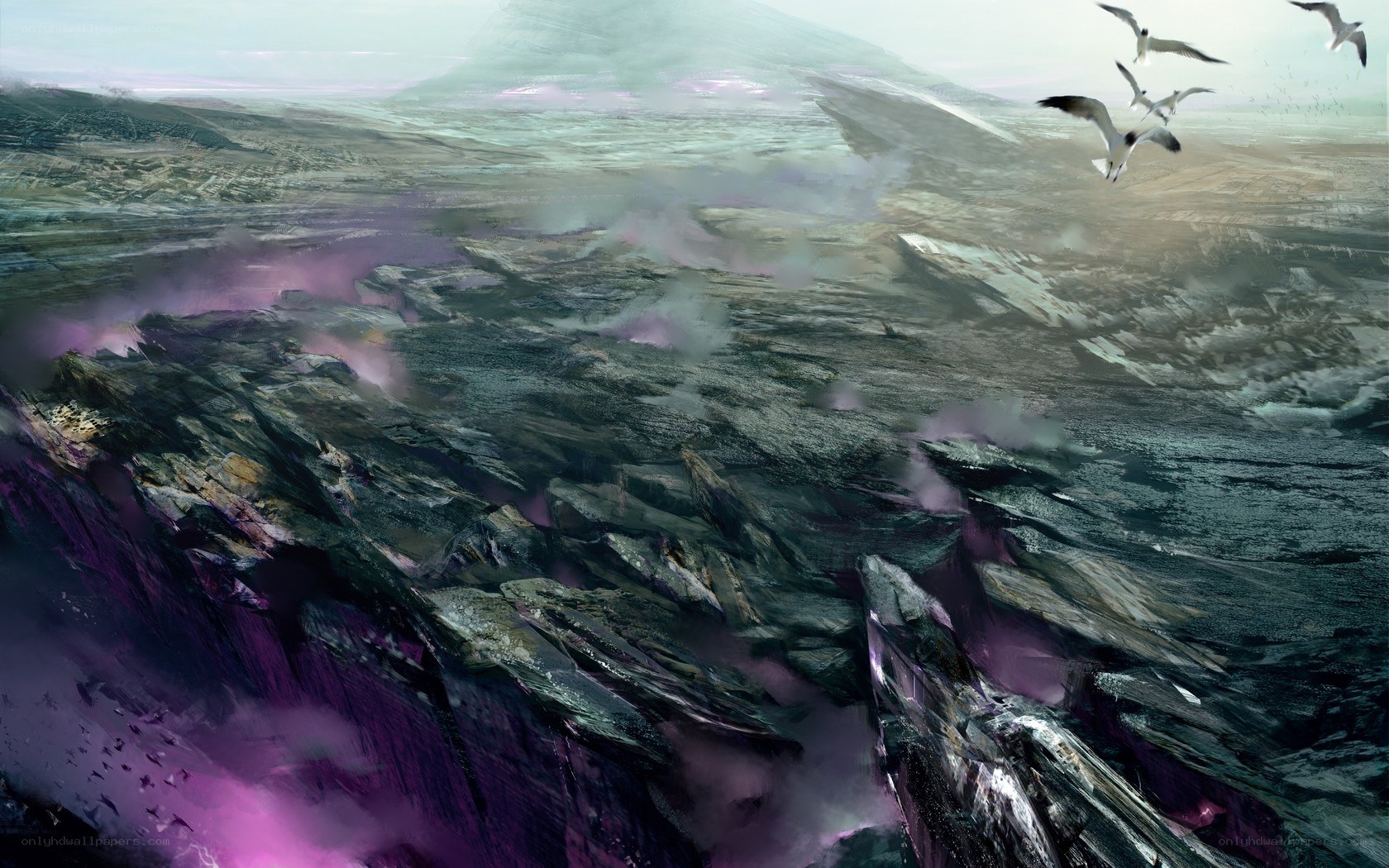alien volcanic landscape