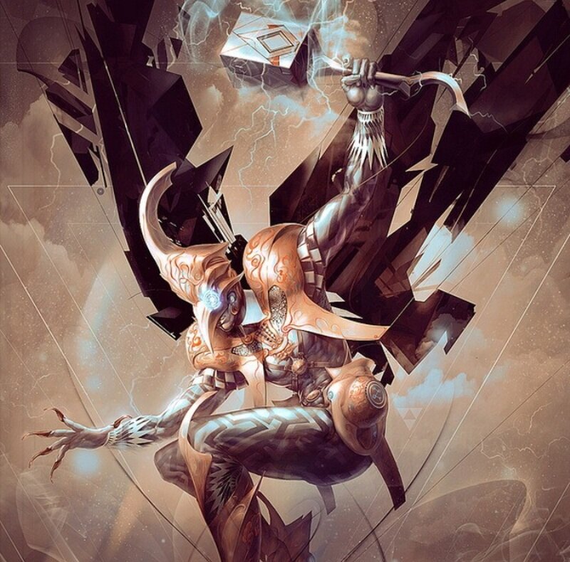 Alien Warrior with Hammer
