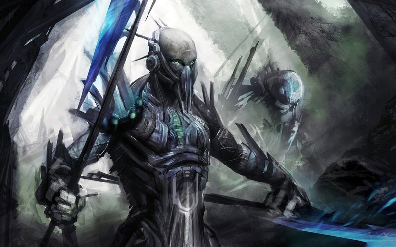 Alien Warrior with Sword — Gray