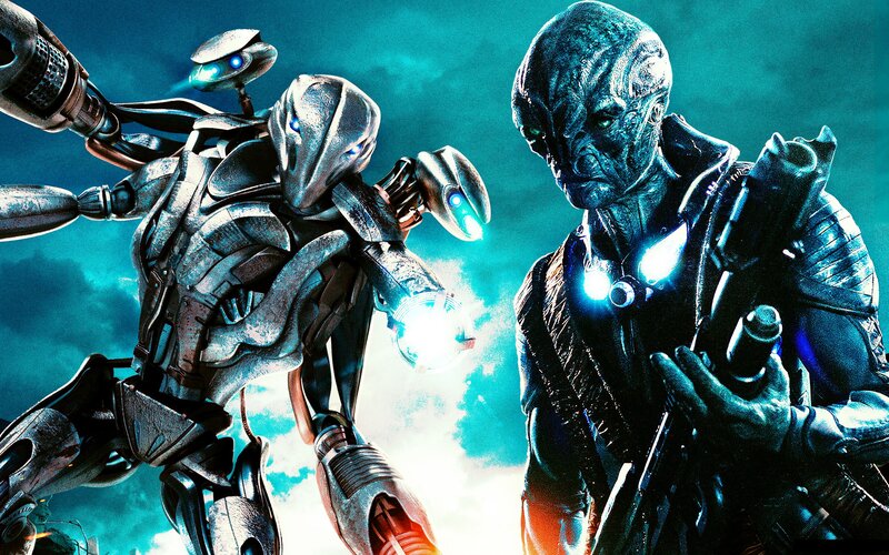 Alien Warriors in Combat — Blue