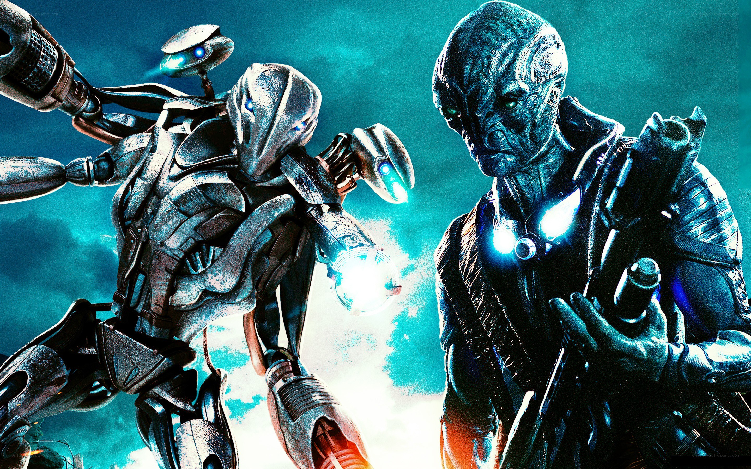 Alien warriors in combat