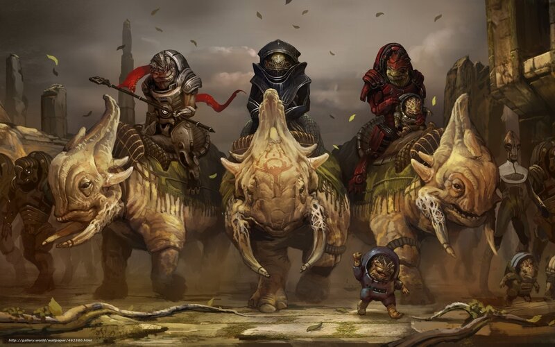 Alien Warriors on Beasts — Brown