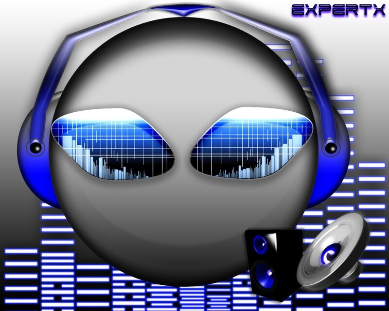 Alien Wearing Headphones