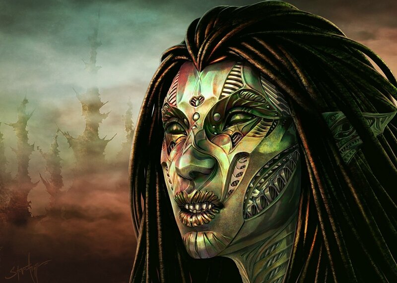 alien with dreadlocks