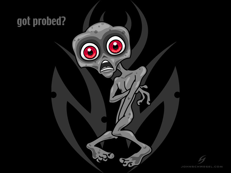 alien with red eyes
