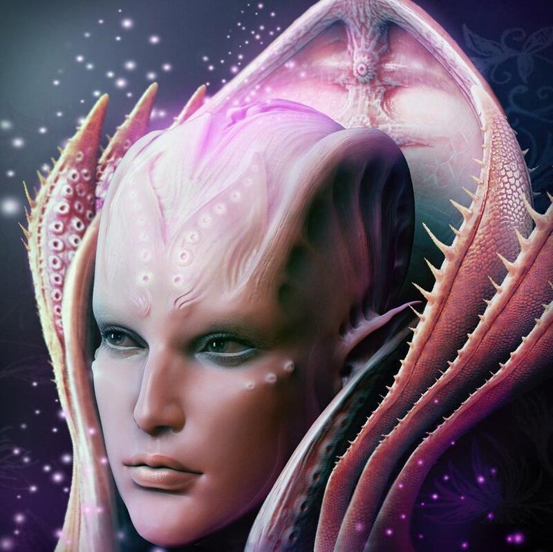 Alien Woman with Tentacles — Purple