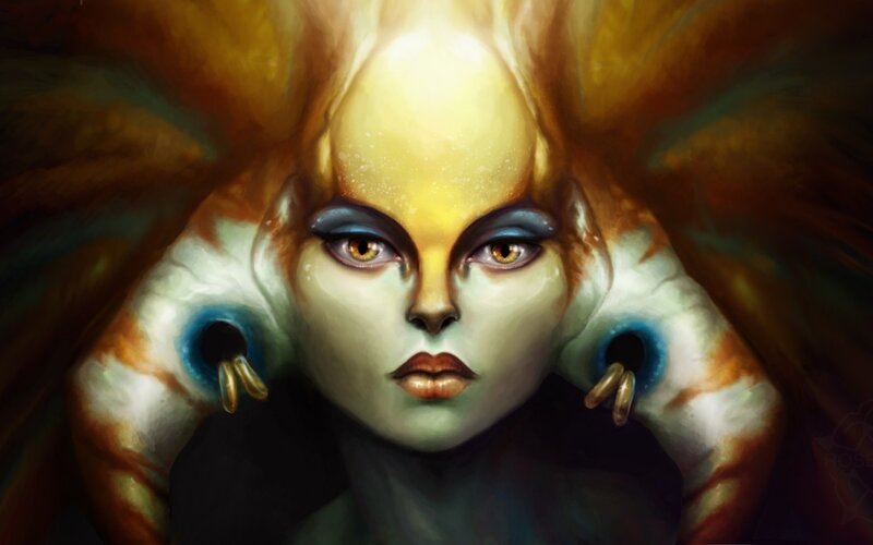 Alien Woman with Tentacles — Yellow