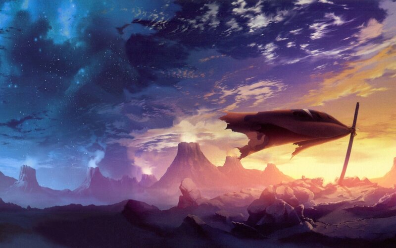 alien wreckage on alien planet