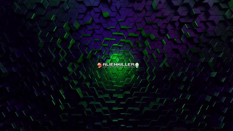 AlienKiller Logo on Hexagonal Wall