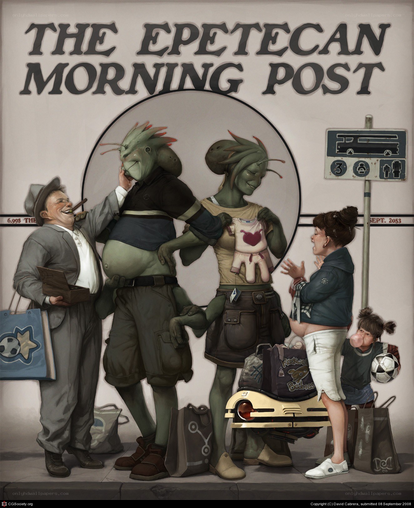 Aliens at the bus stop
